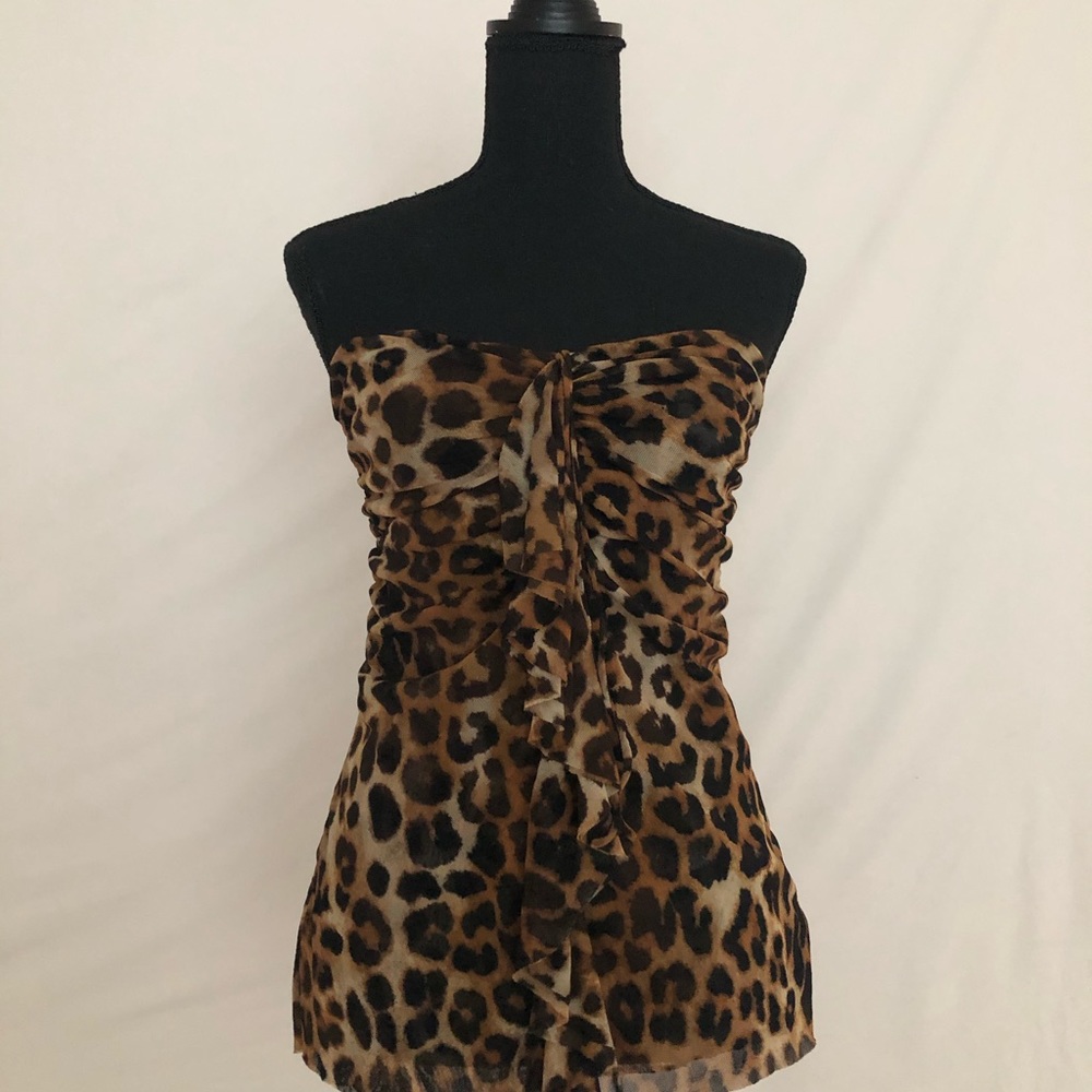 Express Sexy, Leppard Print, Ruffled, Tube Top